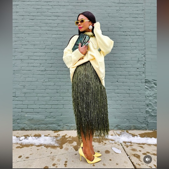 ZARA ZW COLLECTION LIMITED EDITION FRINGED SEQUIN SKIRT